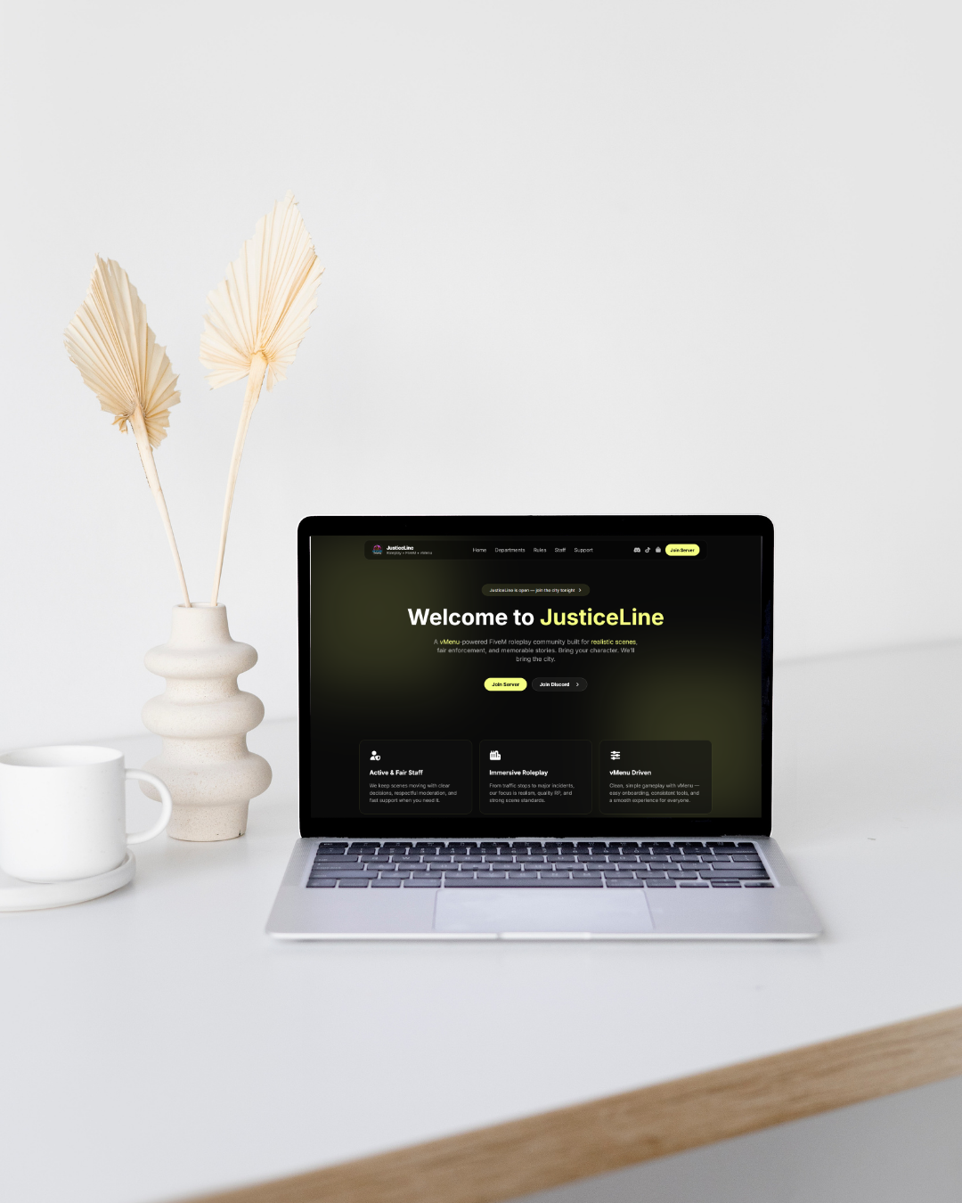 JusticeLine Roleplay website project screenshot